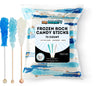 Frozen Ice Rock Candy On A Stick (72 Pack) - Bulk Individually Wrapped Pure Sugar Blue, Light Blue, And White Edible Crystal Roc
