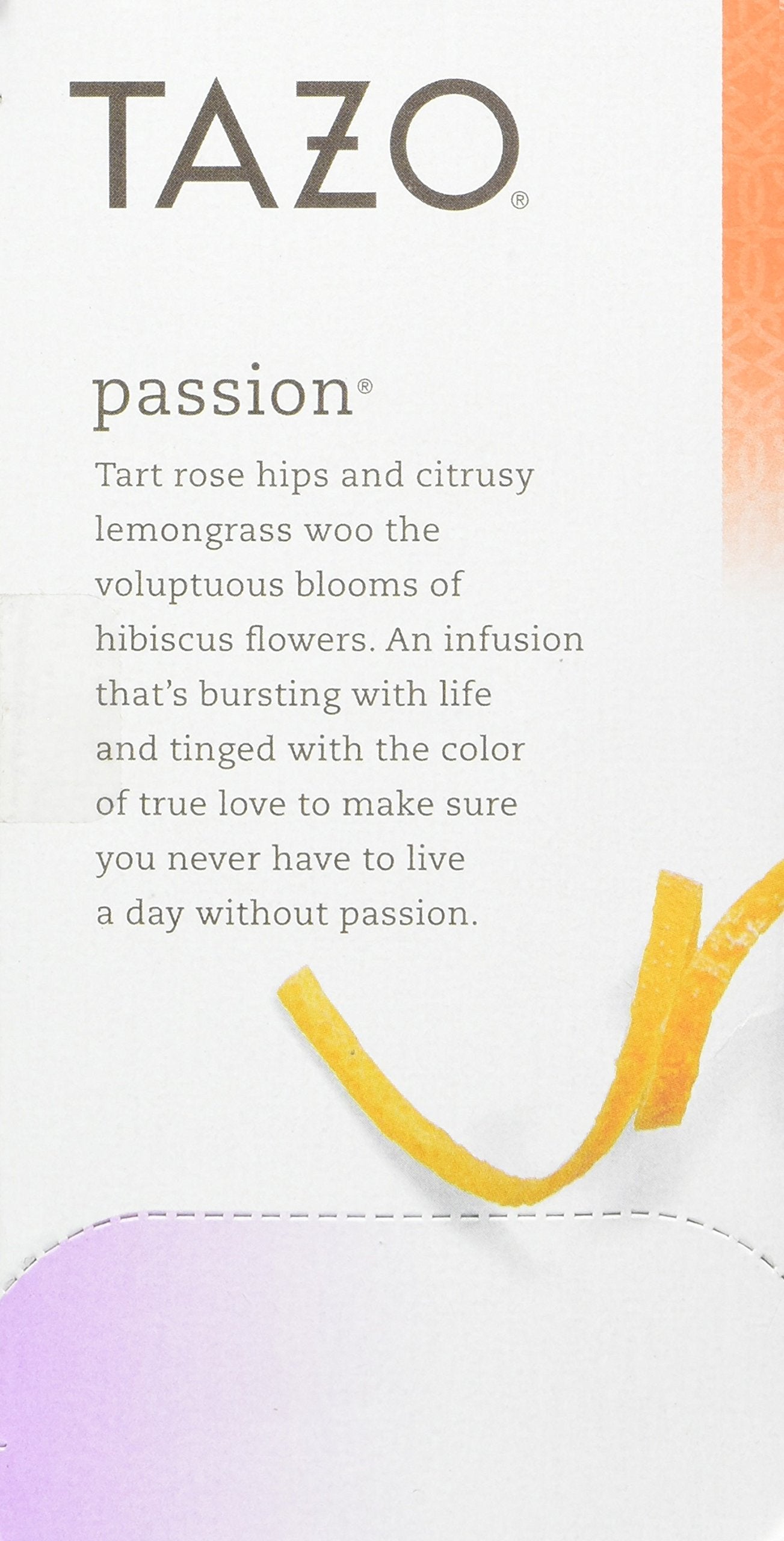 Tazo Tea Passion 20 Bags Net Wt. 1.8 Oz/52G