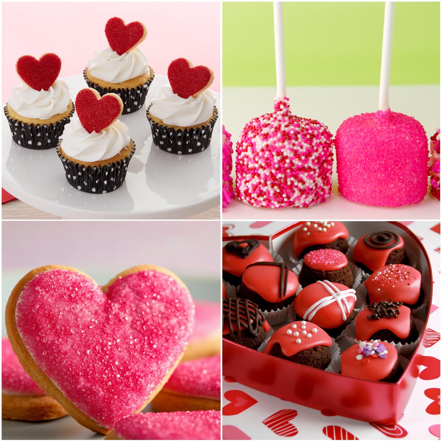 Cake Mate Cookie Dessert Decorating Kit - Red & White Icing, Red & Pink Sugar Sprinkles - Perfect for Valentines Day and Parties