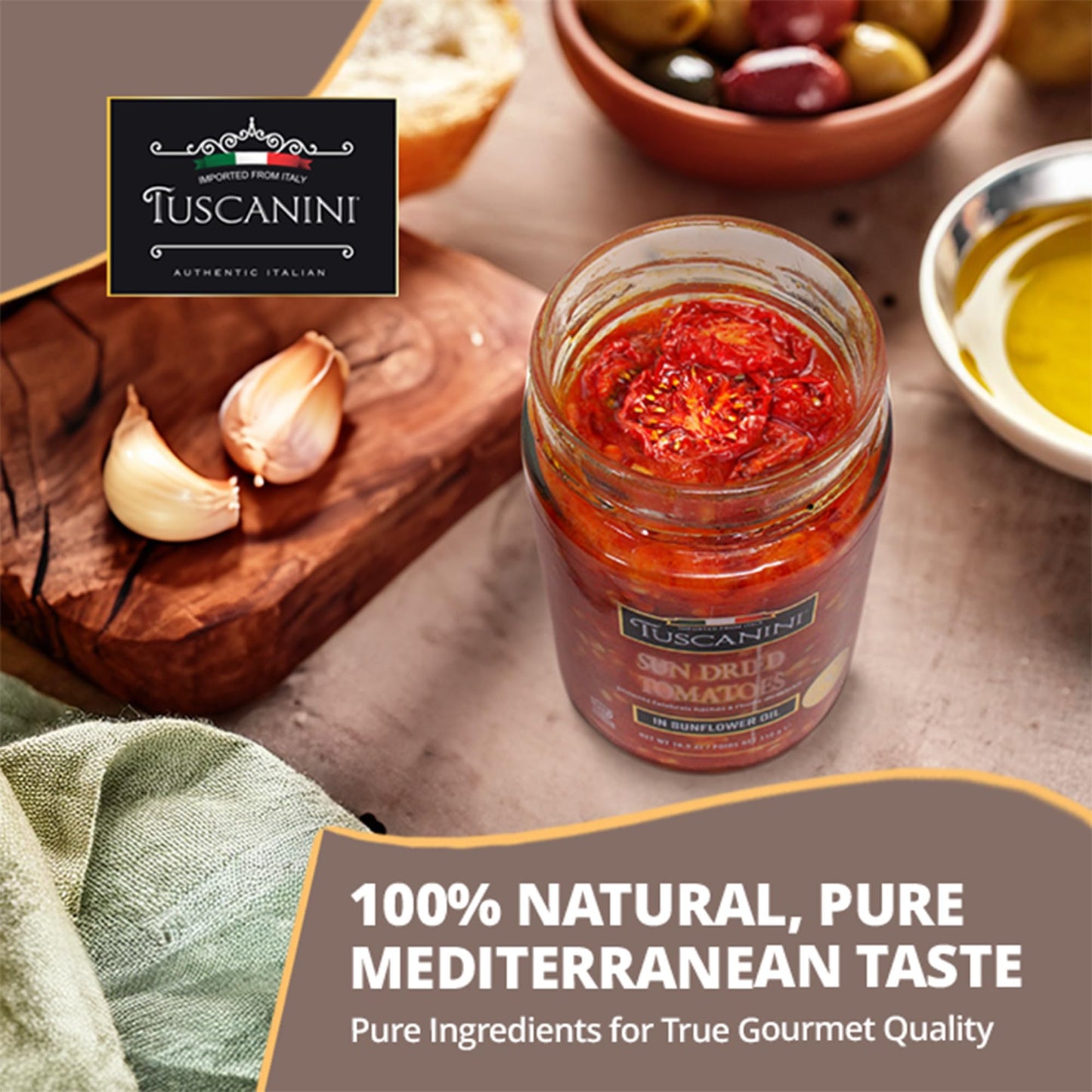 Tuscanini Sun Dried Tomatoes in Oil, Julienne Cut, 2 Pack, Kosher, Product of Italy