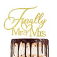 Alewoaly Wedding Cake Topper, Elegant Cardboard Design, Golden Color, Model HD, Ideal for Weddings and Anniversaries