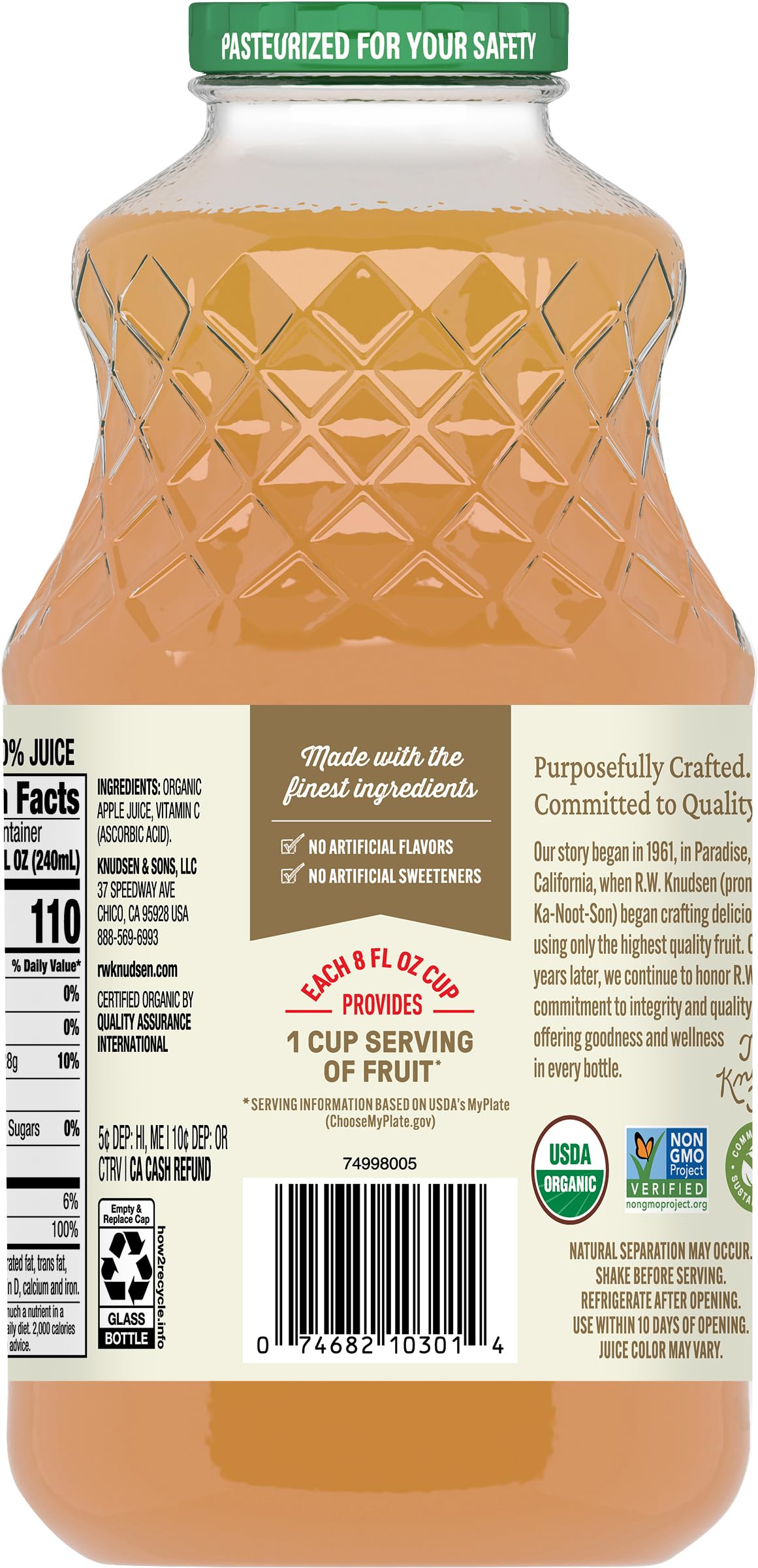 R.W. Knudsen, Organic Apple Juice, 32 Fl Oz