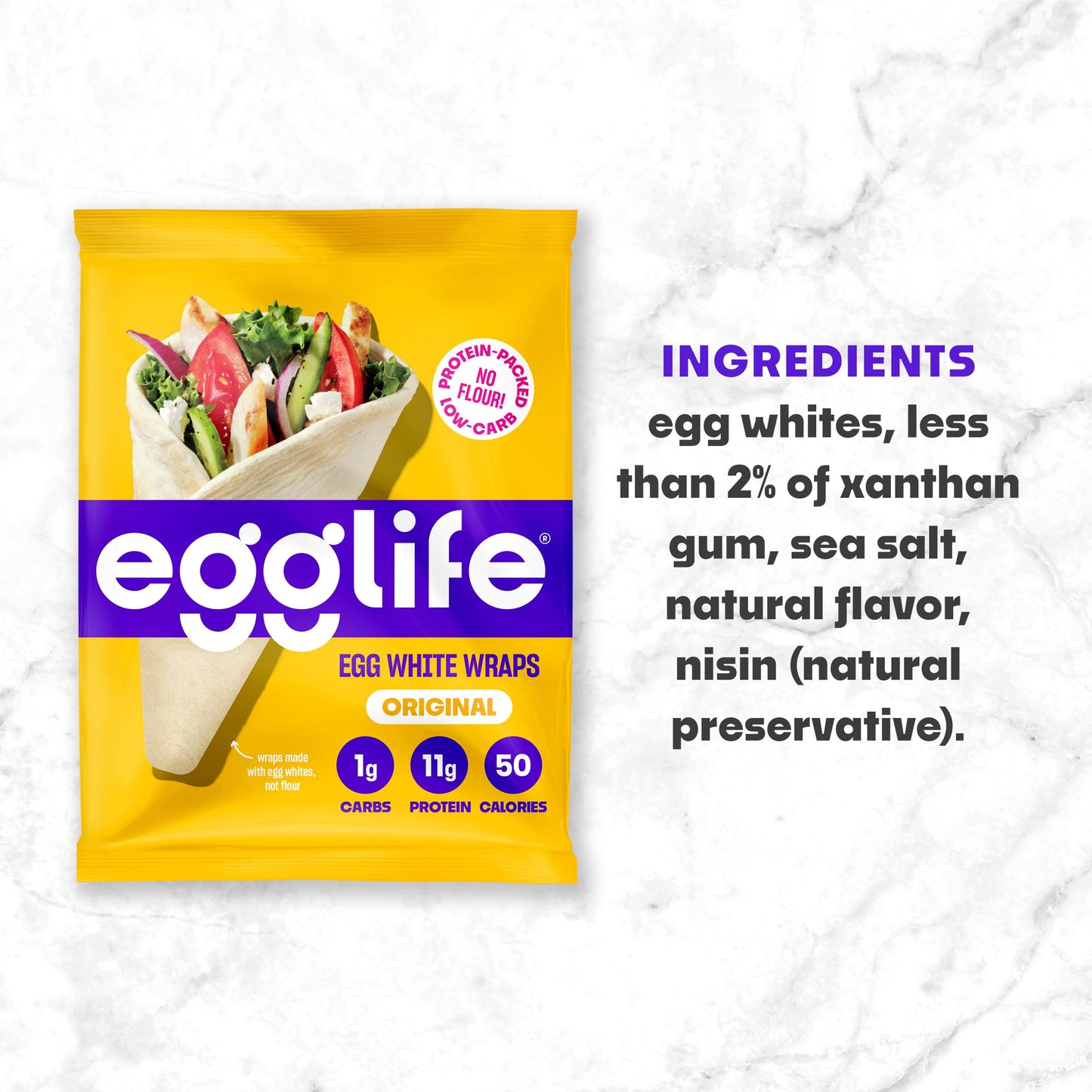 Egglife Original Egg White Wraps - (6 Count) - Refrigerated, Flourless, Gluten Free Wraps - Low Carb Tortilla Alternative