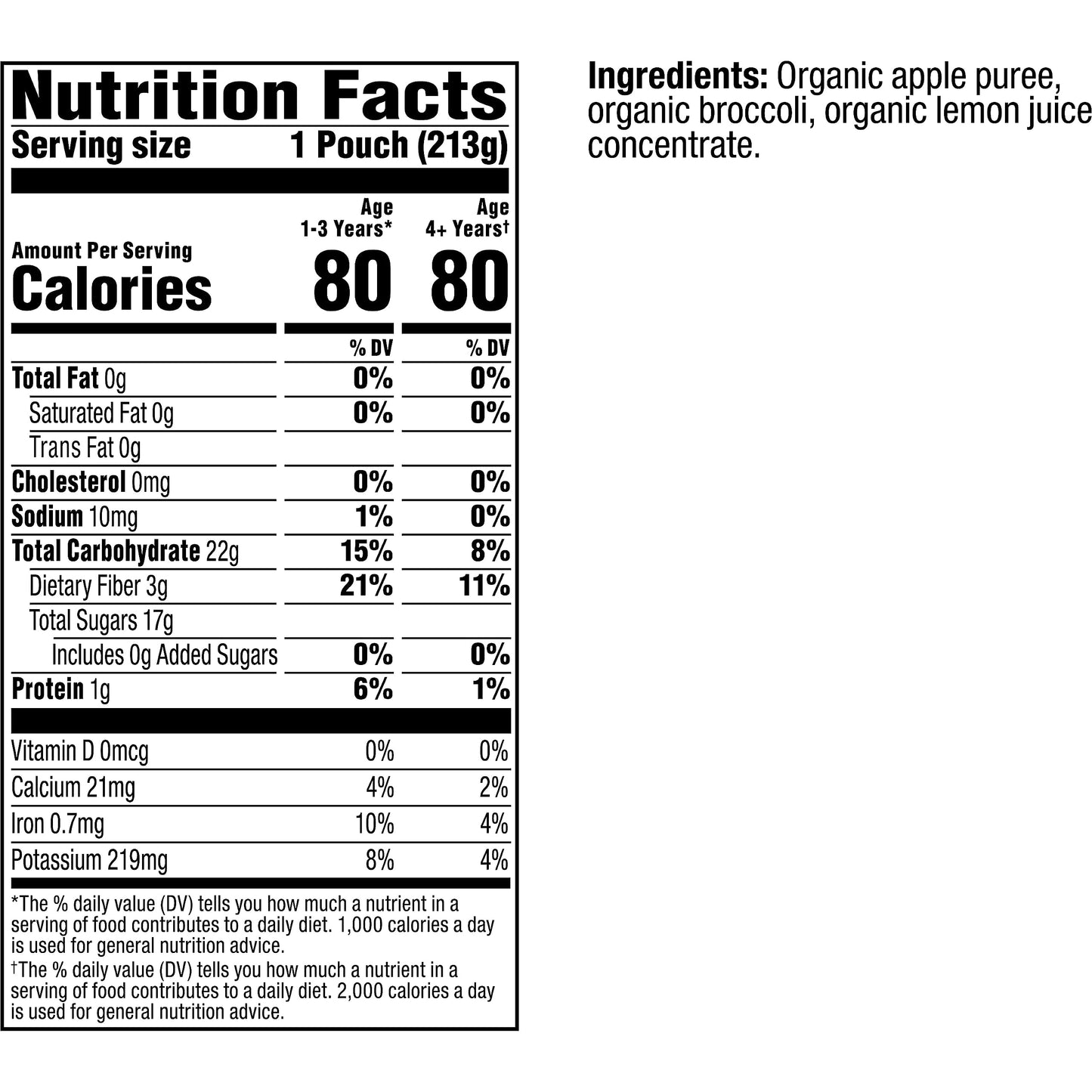 Plum Organics Tots & Beyond Apple & Broccoli Fruit & Veggie Blend, Kosher, Usda Certified Organic, Non-Gmo, 7.5 Ounce (Pack Of 6