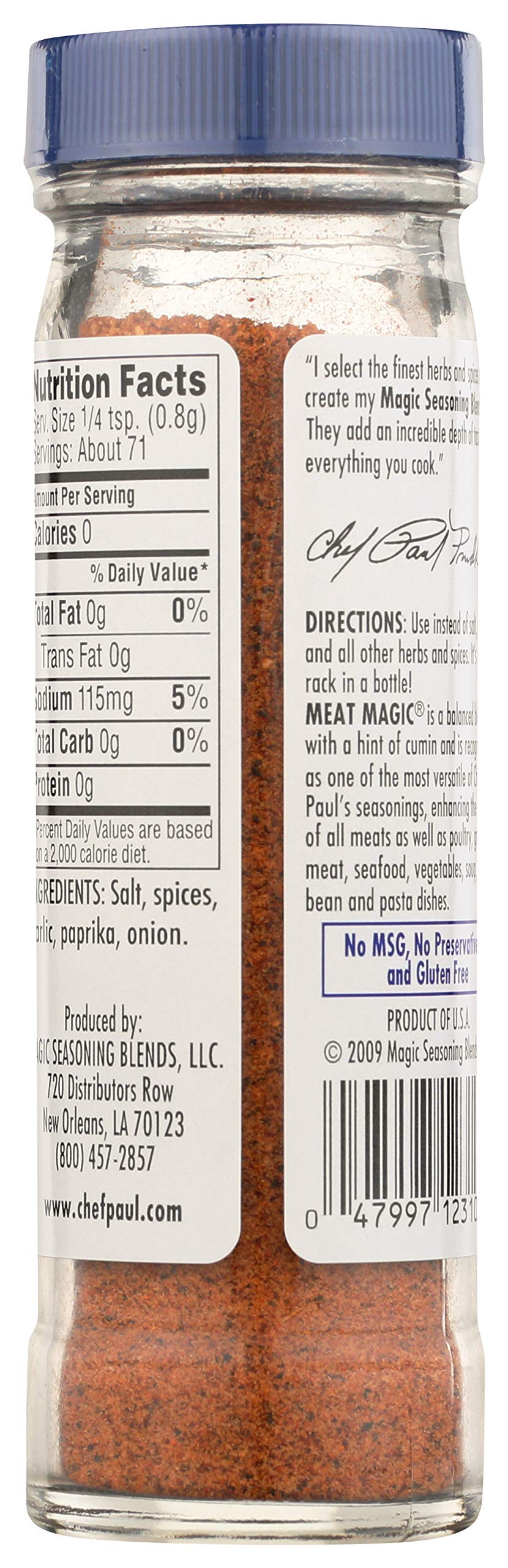 Chef Paul Prudhommes Magic Seasoning Blends Magic Seasoning Blends seasoning Meat, 2 oz (Pack of 2)