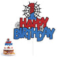 XIHIRCD Spider Birthday Cake Topper - Double-Sided Decorations for Boys & Girls - Model 049