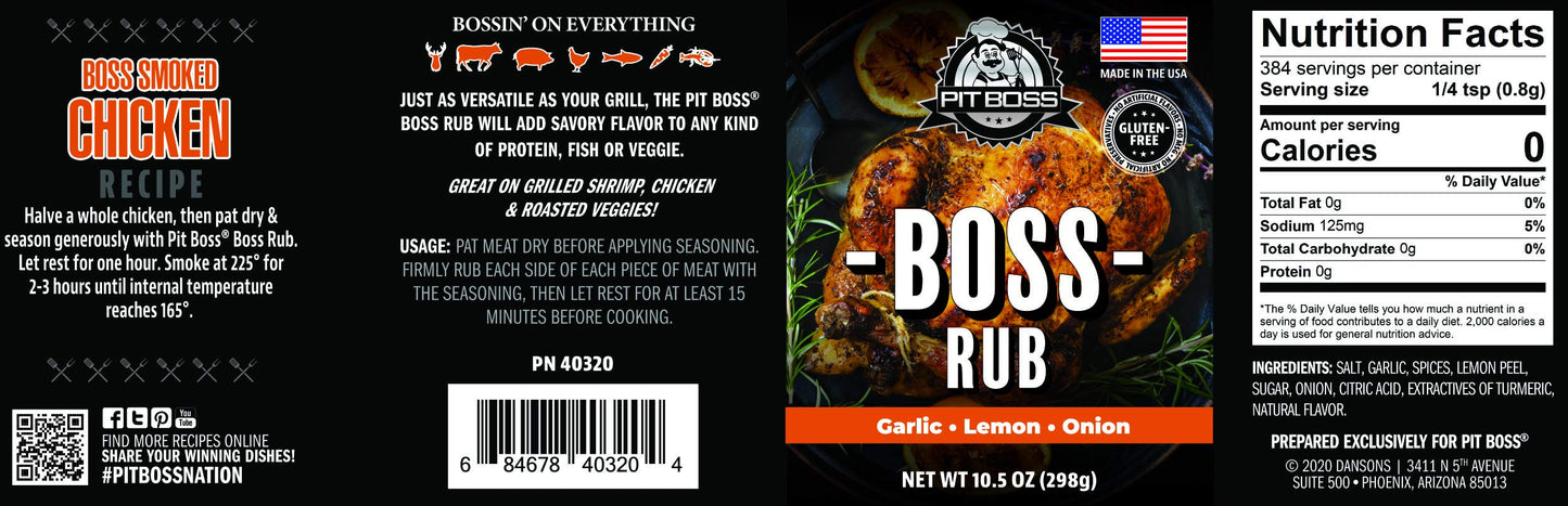 Pit Boss 40320 Boss Rub Grill Spices, 10.5 Ounce (Pack of 1), Multicolored