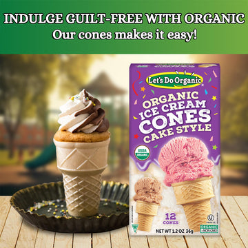 Lets Do Organic Ice Cream Cones - Sugar Cones for Ice Cream, Mini Ice Cream Cones, Ice Cream Cups, Crispy Cones, Mini Cake Cones