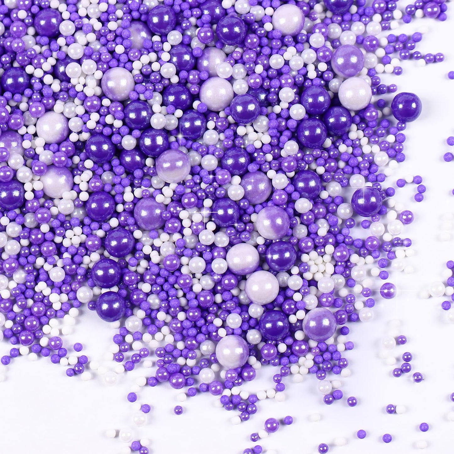 Purple Sprinkles For Cake Decorating, Pearl Sprinkles, Edible Pearls, Cake Pearls For Baby Showers, Weddings, Birthdays, Gender