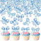 Cyodoos 24Pcs Purple Bow Cake Topper Bowknot Cupcake Toppers Cake Dessert Picks Decoration For Baby Shower Birthday Wedding Part
