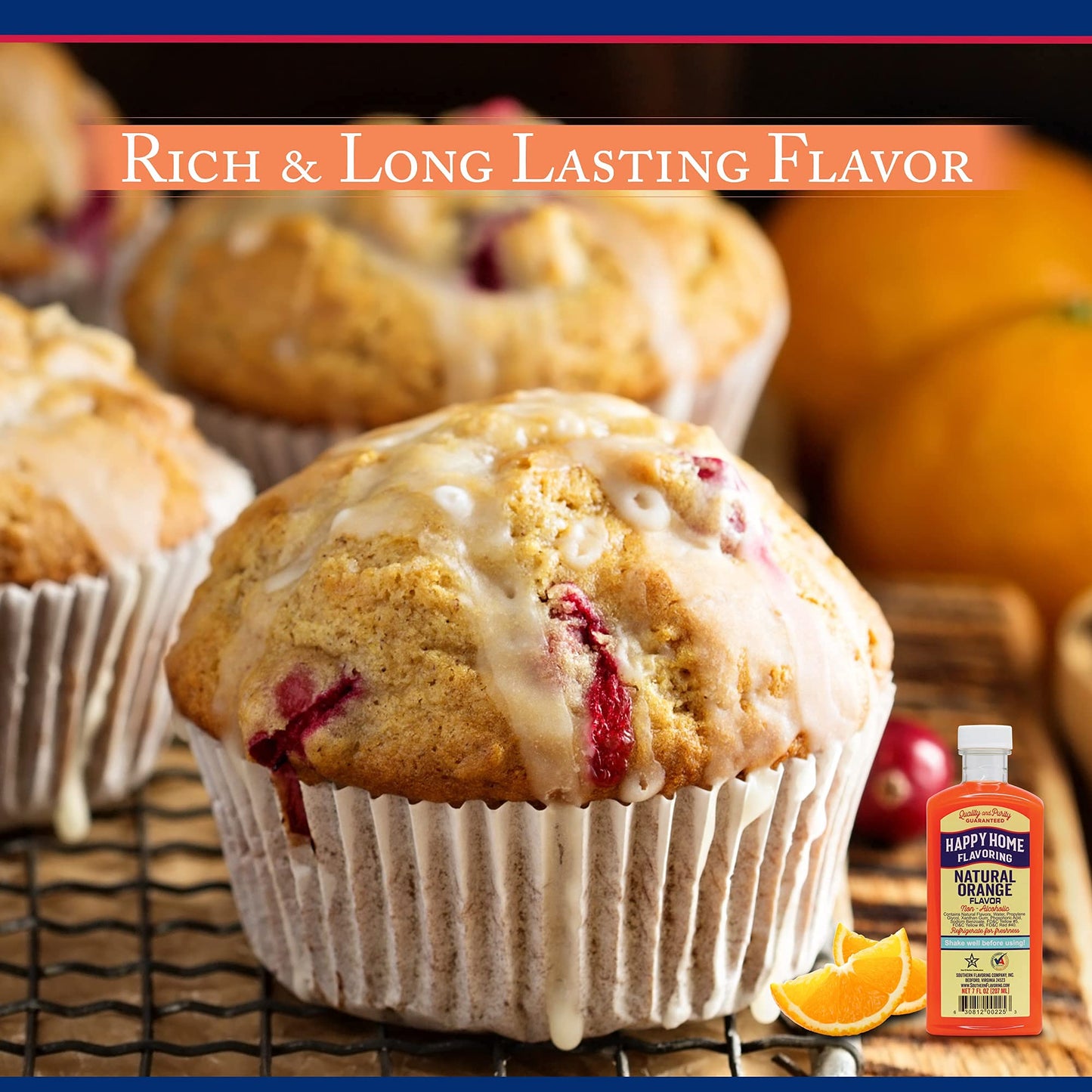 Happy Home Natural Orange Flavoring, Non-  ic, Certified Kosher, 7 Fl Oz