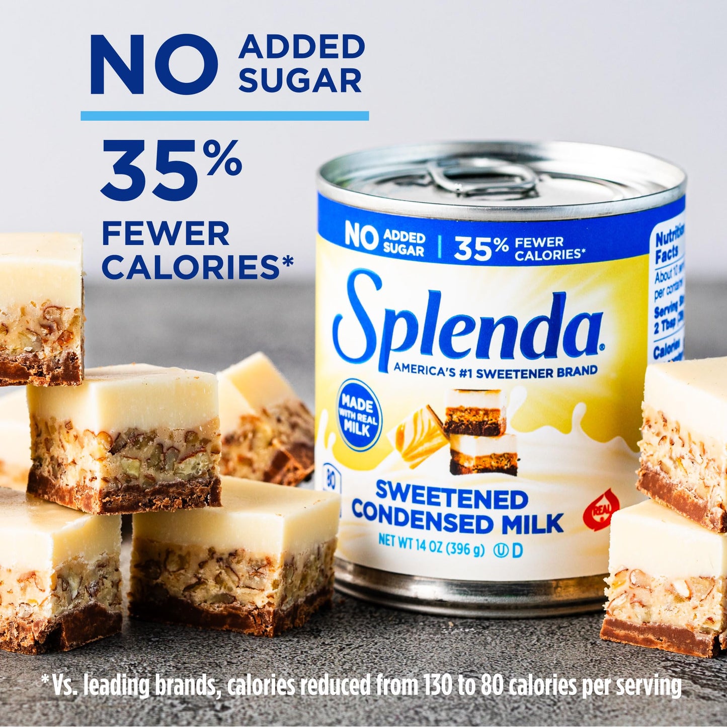 SPLENDA Reduced Calorie Sweetened Condensed Milk, No Sugar Added, 14 Ounce Can (Pack of 2)
