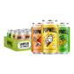 Popwell Caffeinated Prebiotic Soda Variety Pack, 12 Fl Oz (Pack of 12), 6g Fiber, 1g Sugar, Orange Cream, Lemon Lime, Cream Soda