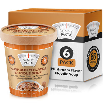 Skinny Pasta Healthy Shirataki Noodle Mushroom Soup | Ultra-Low Calorie Konjac Noodles Ramen For Weight Loss | High Fiber, Carb Free, Keto & Paleo Friendly Vegan Noodles Instant Soup | 6 Pack