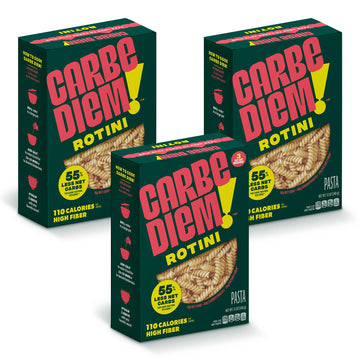 Carbe Diem! Rotini | 3X 12Oz Bags | Lower Net Carb Pasta With A Traditional Flavor & Texture | Pasta Re-Imagined For Healthy Lif