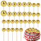 PEUTIER Disco Ball Cupcake Toppers, 30pcs Mini Picks for Cake Decorations, 2.3-4cm, Golden, Model 04098