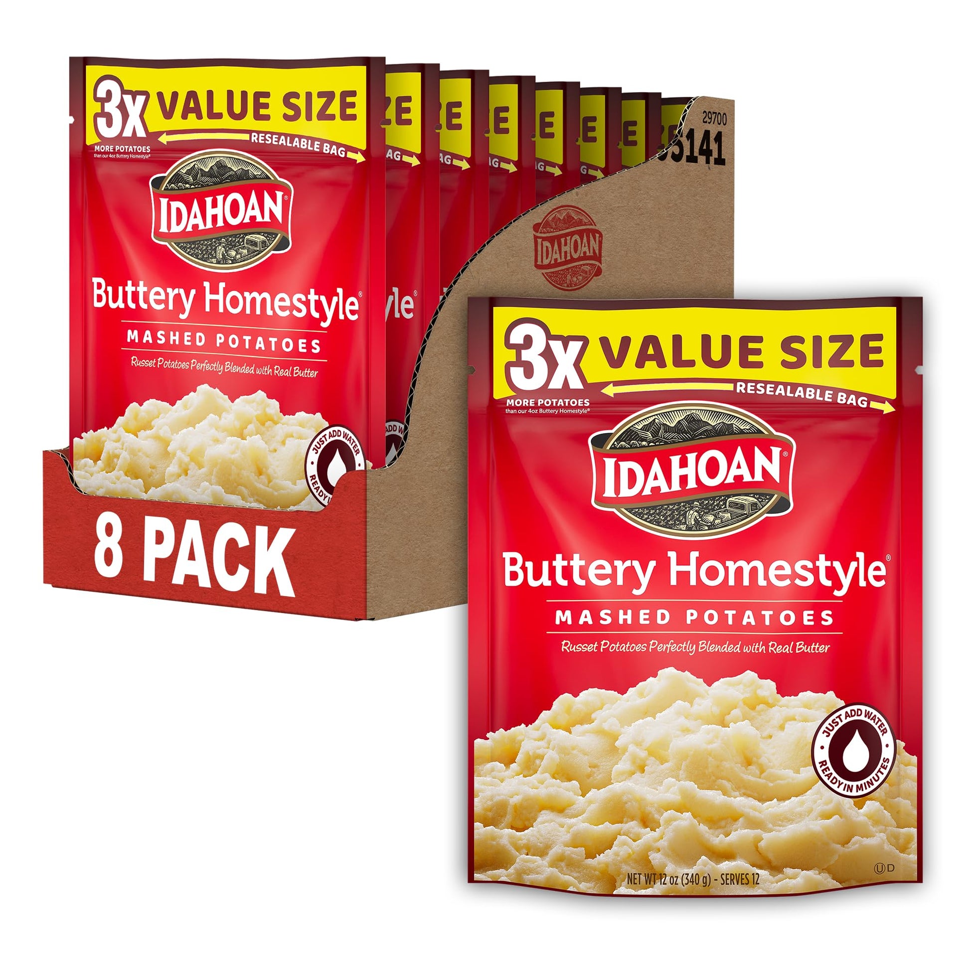 Idahoan Buttery Homestyle Value Size 12 oz (pack of 8)