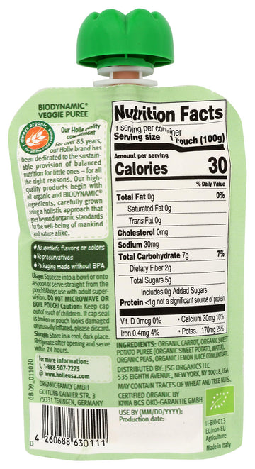 Holle Organic Veggie Bunny Veggie Puree, 3.5 Oz