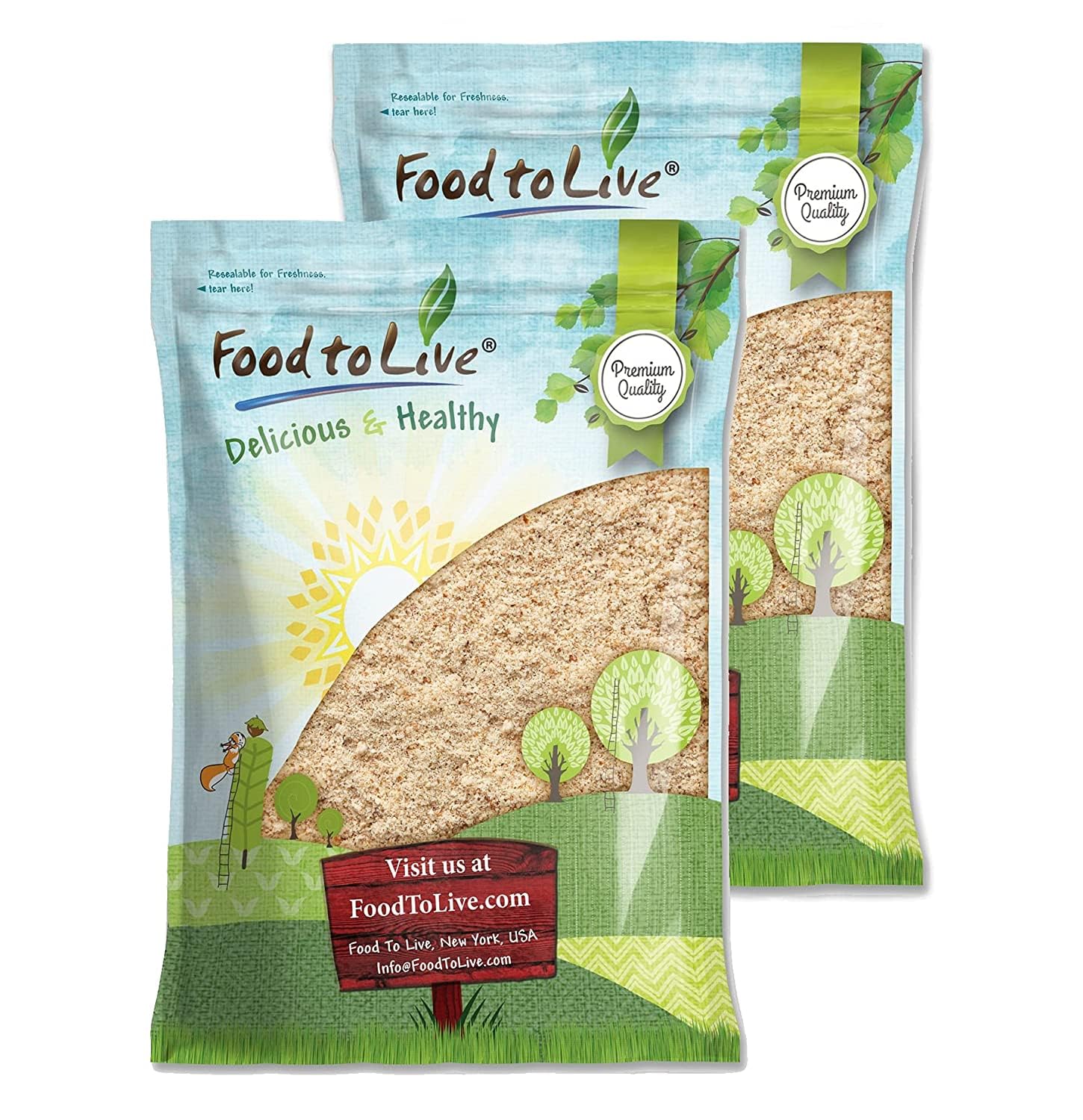 Food to Live California Unblanched Almond Flour, 12 Pounds - Natural Meal, Finely Milled with Skin On, Raw Kosher Vegan Keto Pal