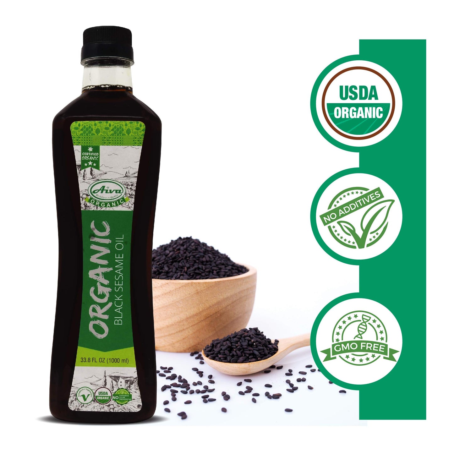 AIVA - Organic Black Sesame Oil 33.8 fl oz (1.0 L)