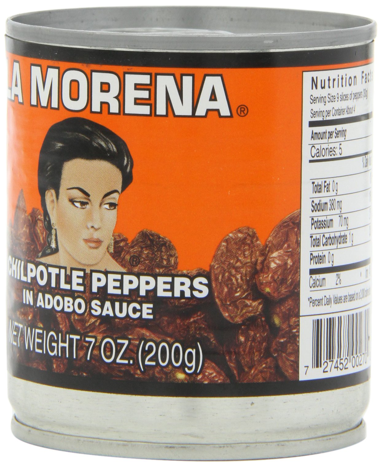 La Morena Chipotle Peppers in Adobo Sauce, 7-Ounce Tins (Pack of 6)