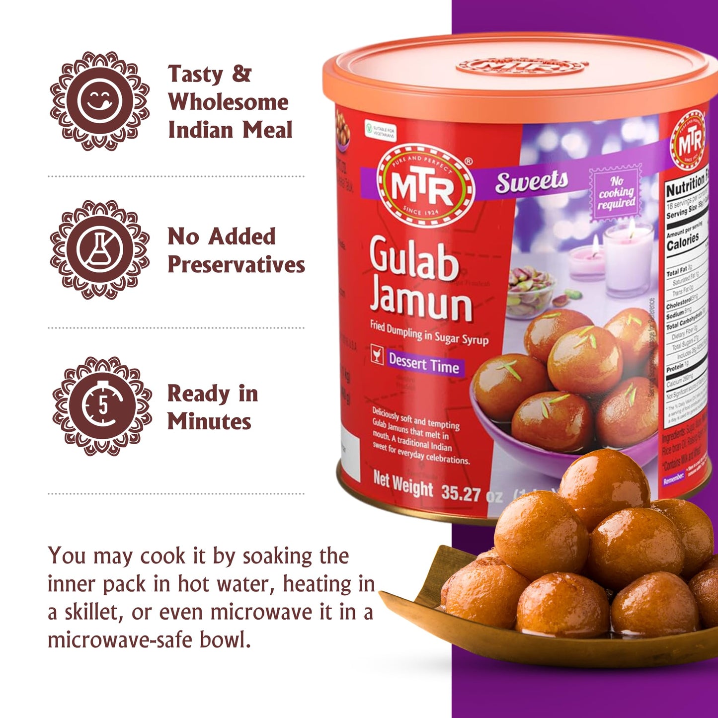 Mtr Gulab Jamun 35.7 Oz (Pack Of 2)