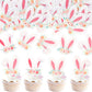 Keaziu 40-Pack Edible Wafer Paper Cupcake Toppers for Easter Bunny Party Decorations - Ears