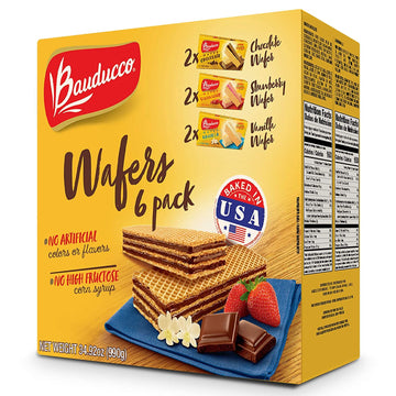 Bauducco Wafer Cookies - Crispy Wafers - 3 Creamy Layers - No Artificial Flavors (Pack of 6) (Vanilla, 34.92 oz (Pack of 6))