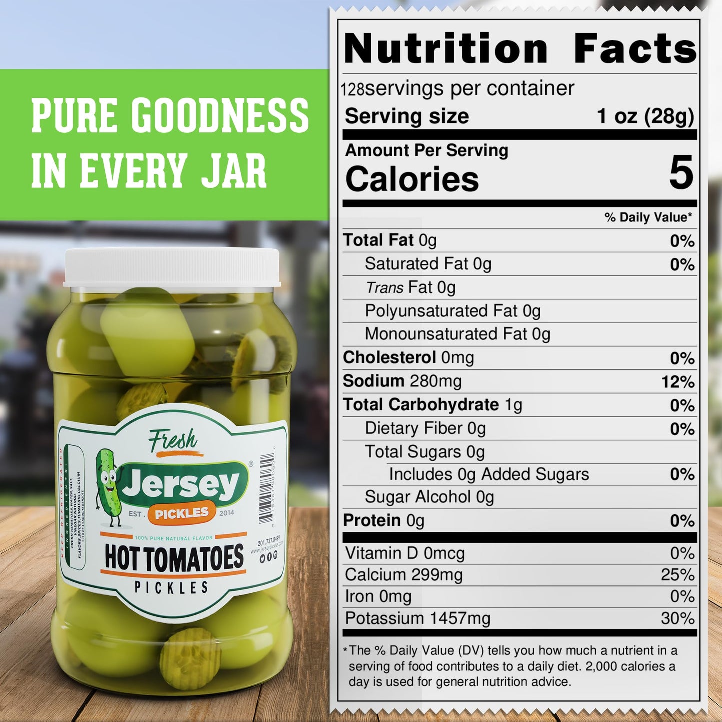 Jersey Pickles - Hot Pickled Tomatoes (Gallon) - Pickled Vegetable - Handcrafted Gourmet Topping for Sandwiches  Charcuterie & More