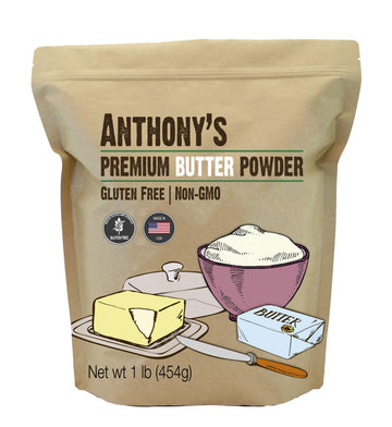 Anthonys enhanced Butter Powder, 1 lb, Gluten Free, Non GMO, Made in USA, Keto Friendly,   Free