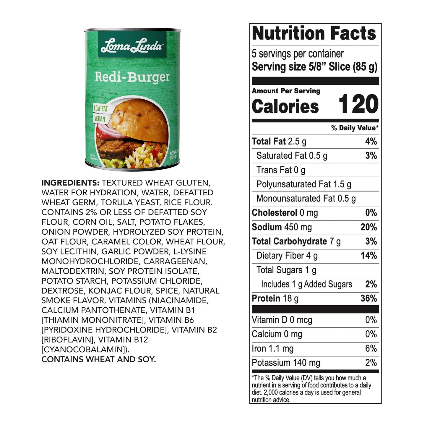 Loma Linda - Plant-Based Meats (Redi-Burger (15 Oz.), 6 Pack)