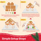 BIG Gingerbread House kit, [Set of 2] Gingerbread House, Holiday Activity for Kids - Ease Crafted Grooves Decor kit; 2 Houses, 4