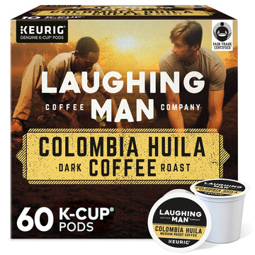 Laughing Man Columbia Huila, Single-Serve Keurig K-Cup Pods, Dark Roast Coffee, 60 Count