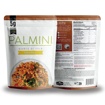 Palmini Fried Rice | Low-Carb Hearts of Palm Rice | Keto, Gluten Free, Vegan | 8 Ounce Pouch - Pack of 6