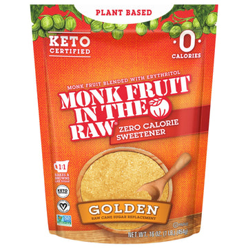 IN THE RAW Monk Fruit Sweetener with Erythritol, Sugar-Free, 16 oz Bakers Bag, Natural, Pack of 1