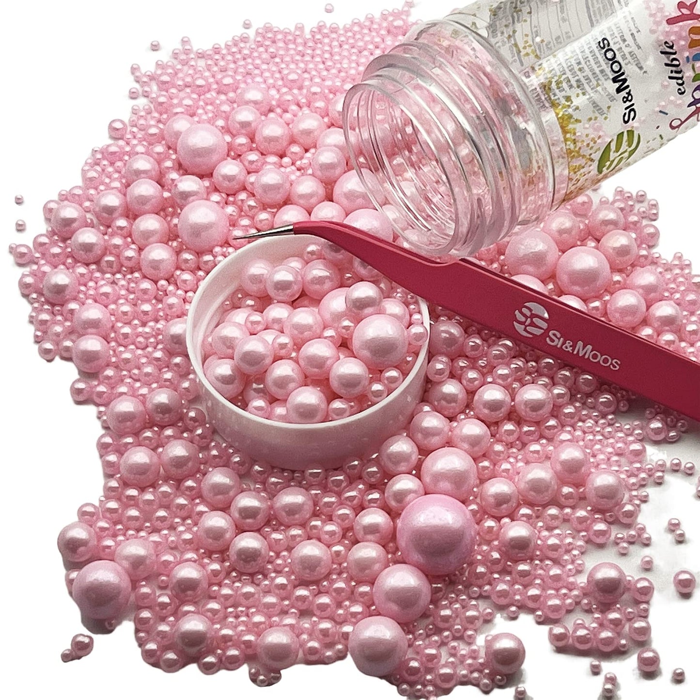 Se Si&Moos Pink Edible Pearls For Cake Decorating Pink Sugar Pearls Pink Pearl Sprinkles For Cake Decorating Pink Sprinkles Pink