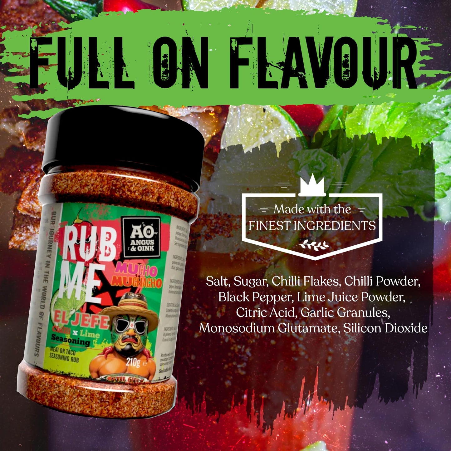 Angus & Oink | El Jefe Chilli x Lime Seasoning | Mexican Street Flavour | Perfect for Tacos, Nachos & Burritos | Gluten-Free | 2
