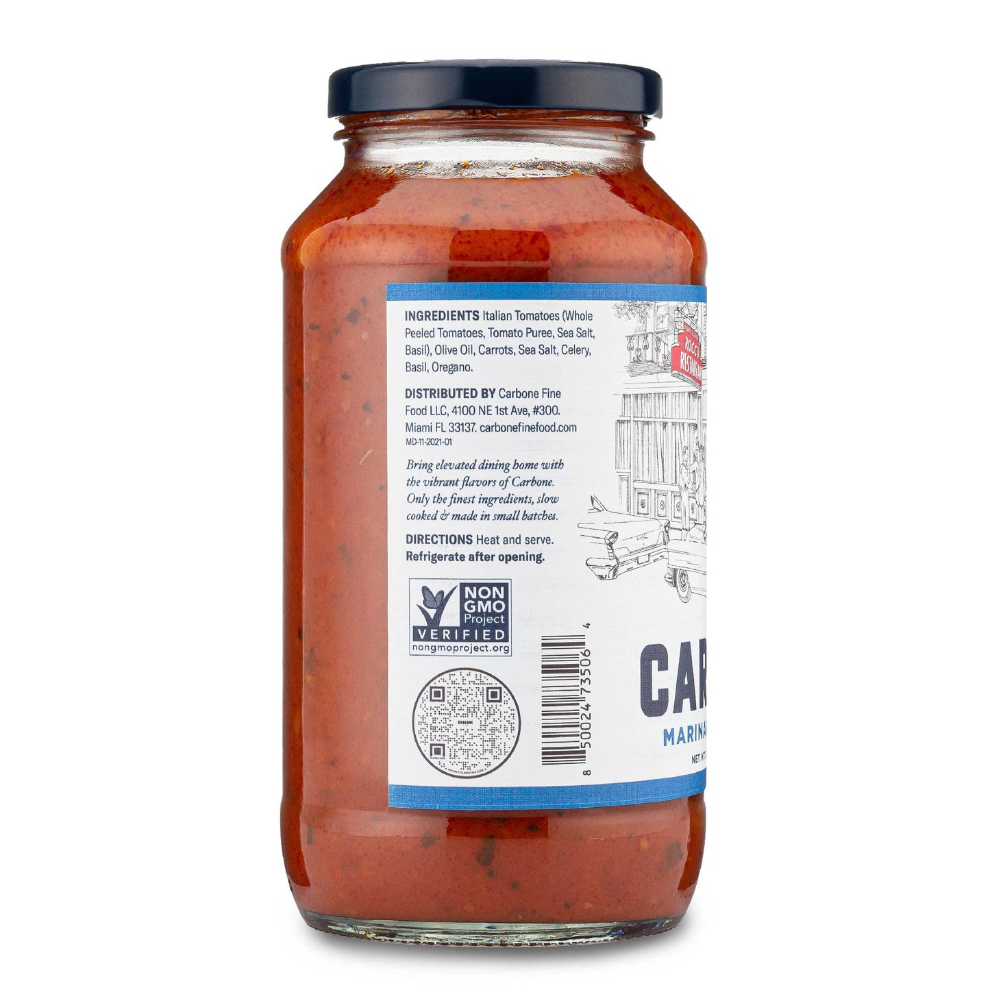 Carbone Marinara Delicato Pasta Sauce | Tomato Sauce Made With Fresh & All-Natural Ingredients | Non Gmo, Vegan, Gluten Free, Lo