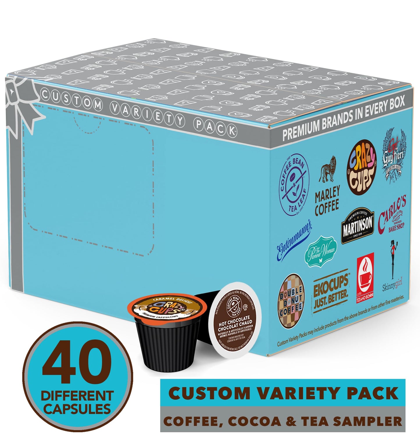 Perfect Samplers Coffee, Tea, Cider, Cappuccino K Cups Variety Pack, 40 Count