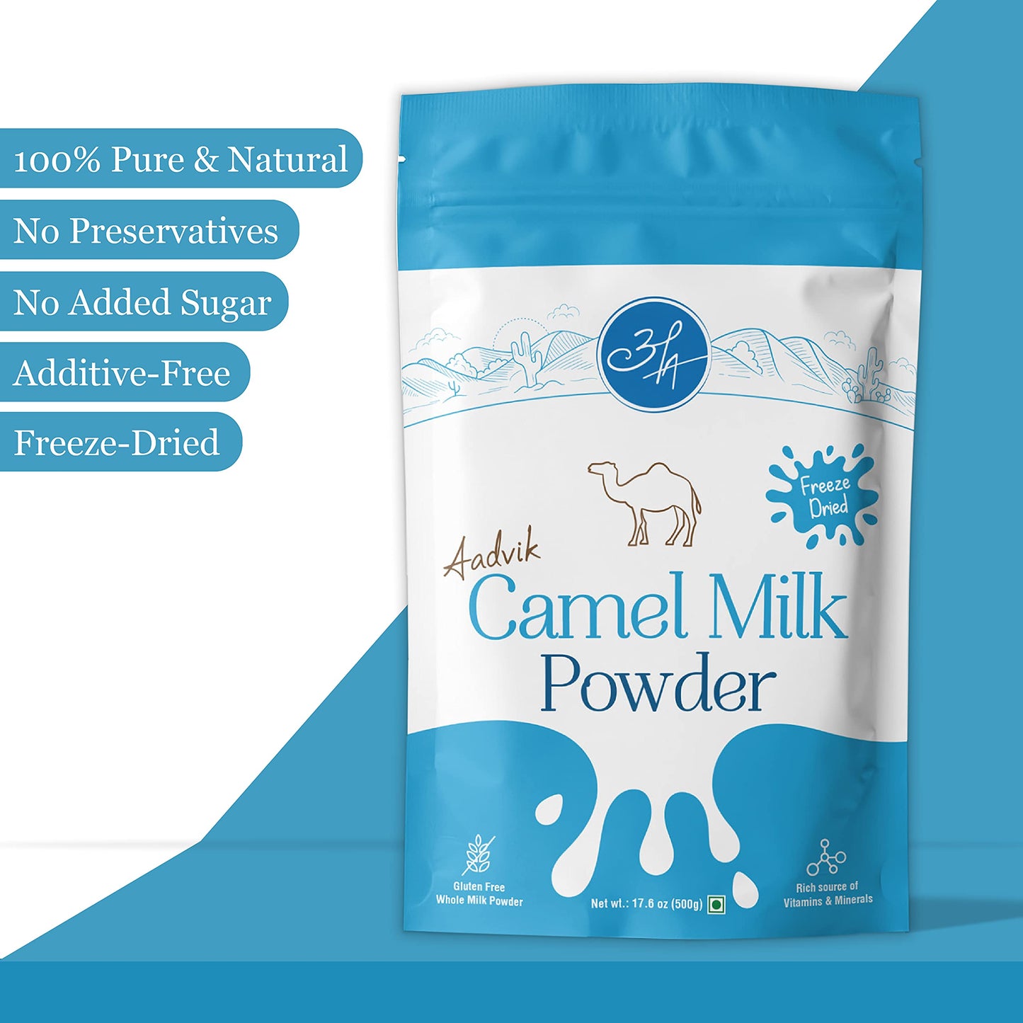 Aadvik Camel Milk Powder - Rich in Calcium & Omega-3, 17.5 oz