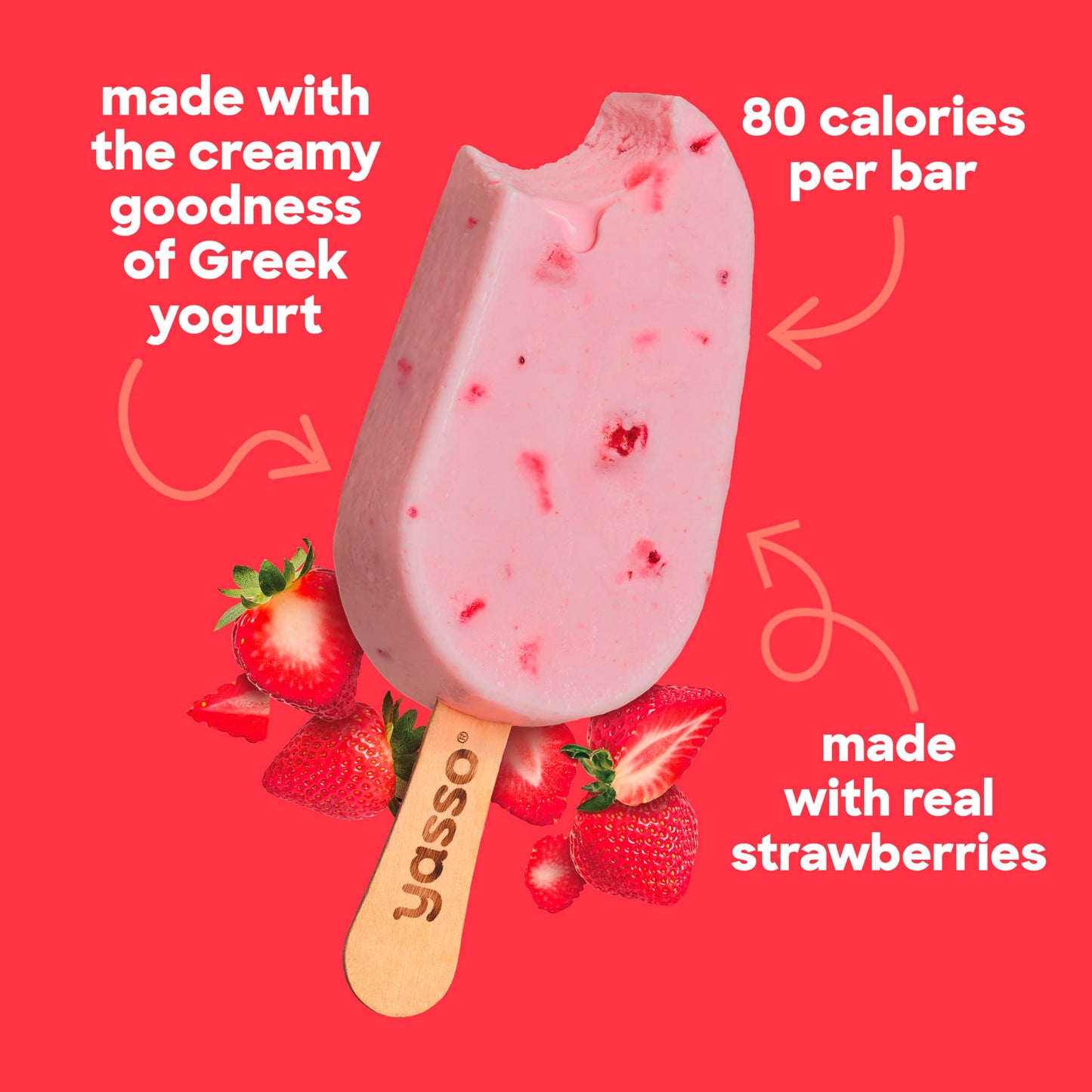 Yasso Frozen Greek Yogurt Bars Strawberries & Cream Bars 4 Count for a ridiculously creamy frozen snack made with the goodness o