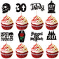 24 Pcs Death To My 20S Cupcake Toppers Glitter Rip 20S Cupcake Picks Death To My Twenties Funeral Cake Decorations For Rip To My