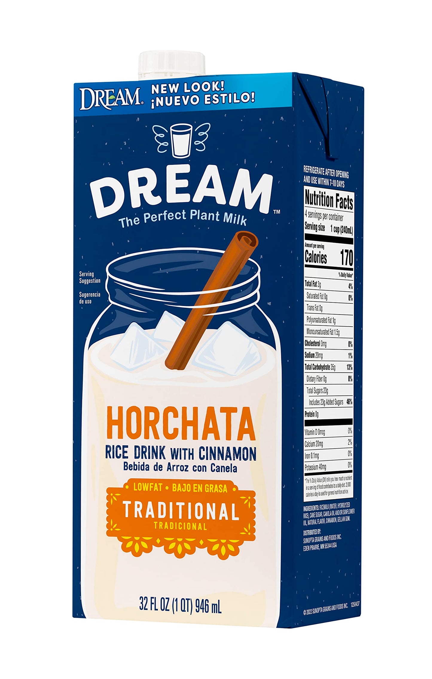Rice Dream Horchata, Traditional Rice Drink with Cinnamon, Lactose Free, Vegan, Low Fat, Shelf Stable, 32oz (Pack of 6)