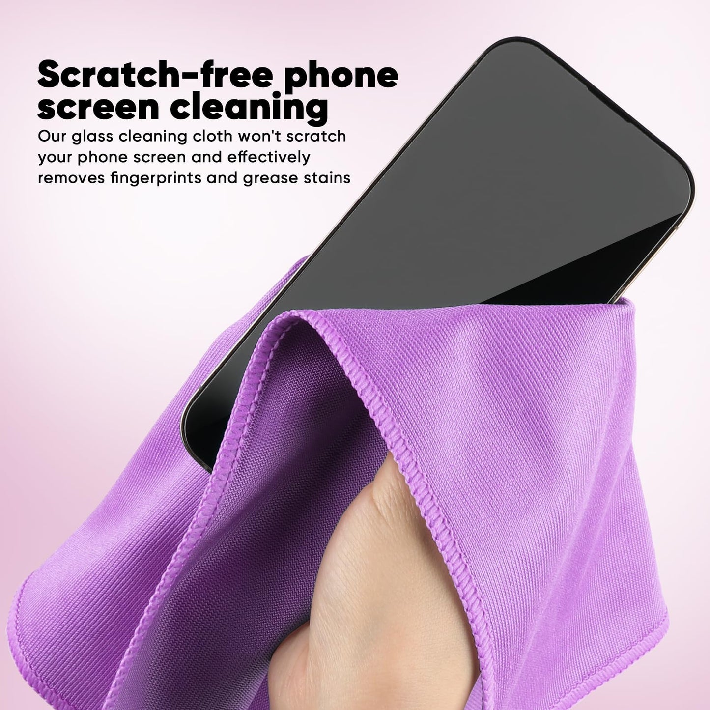 Homexcel Microfiber Glass Cleaning Cloths 6 Pk, Lint Free Streak Free, Reusable Microfiber Cleaning Cloth For Cleaning Windows,