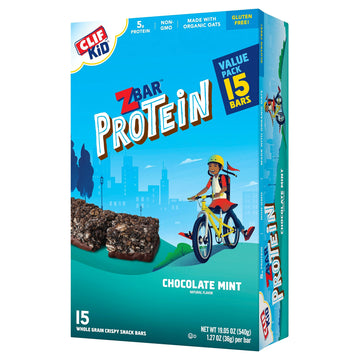 Clif Kid Zbar Protein - Chocolate Mint - Crispy Whole Grain Snack Bars - Made With Organic Oats - Non-Gmo - 5G Protein - 1.27 Oz