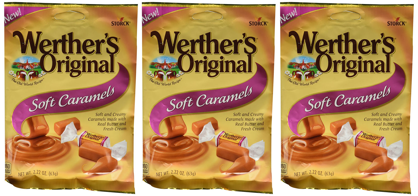 Werther'S Original New Soft Caramels 2.22 Oz (63G) (3 Pack)