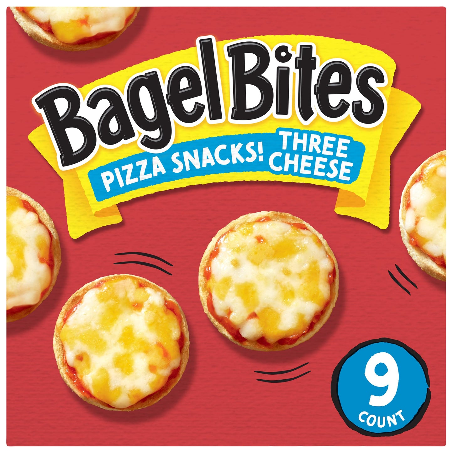 Bagel Bites Three Cheese Mini Pizza Bagel Frozen Snacks, 9 ct Box
