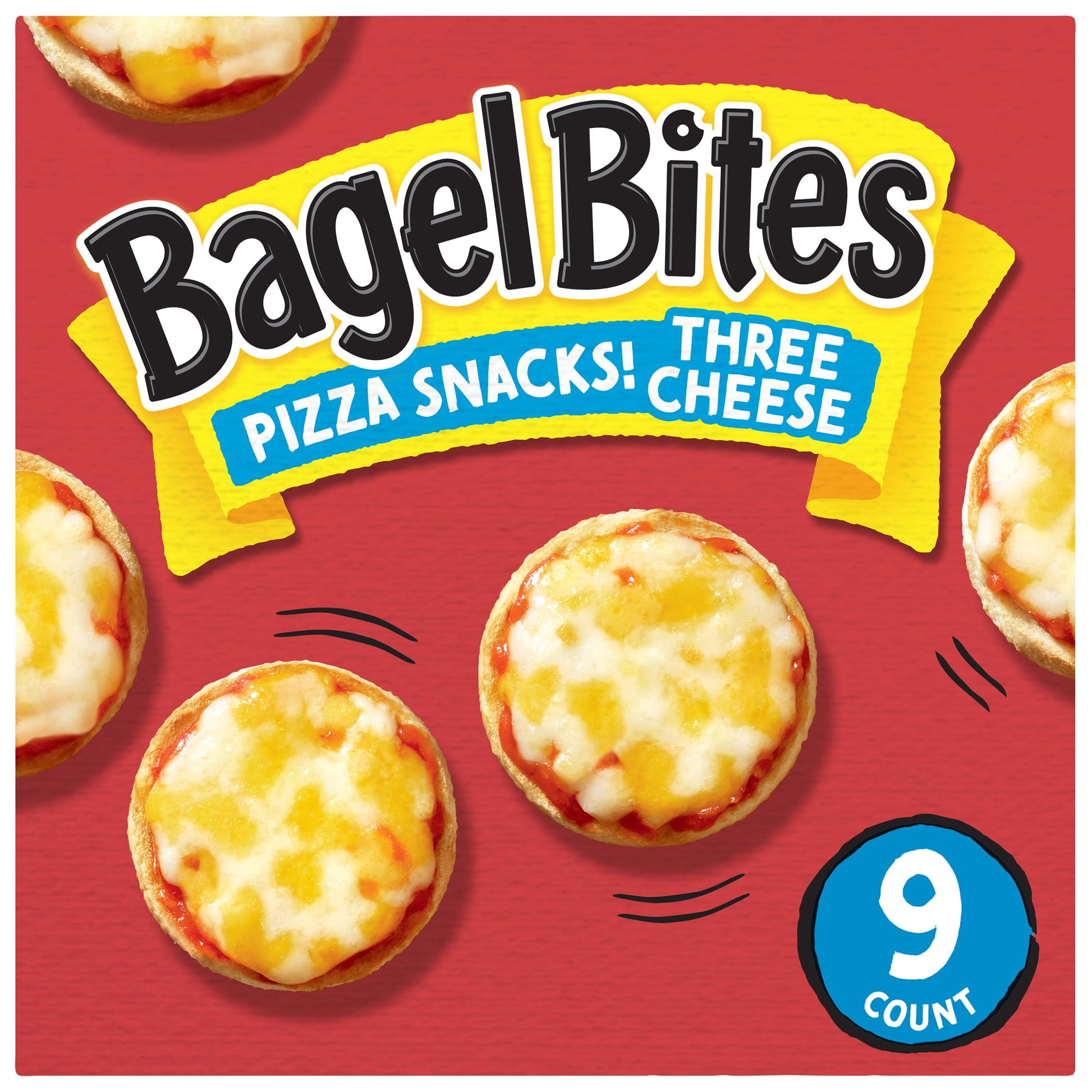Bagel Bites Three Cheese Mini Pizza Bagel Frozen Snacks, 9 ct Box