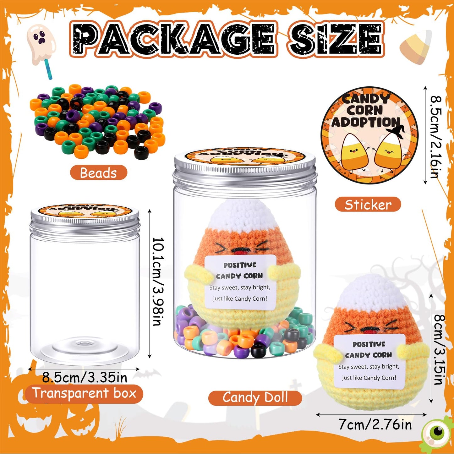 Suncalla Halloween Boo Basket Stuffers Adopt Candy Corn Positive Halloween Crochet Gift Handmade Knitting Candy Corn Doll Gift f