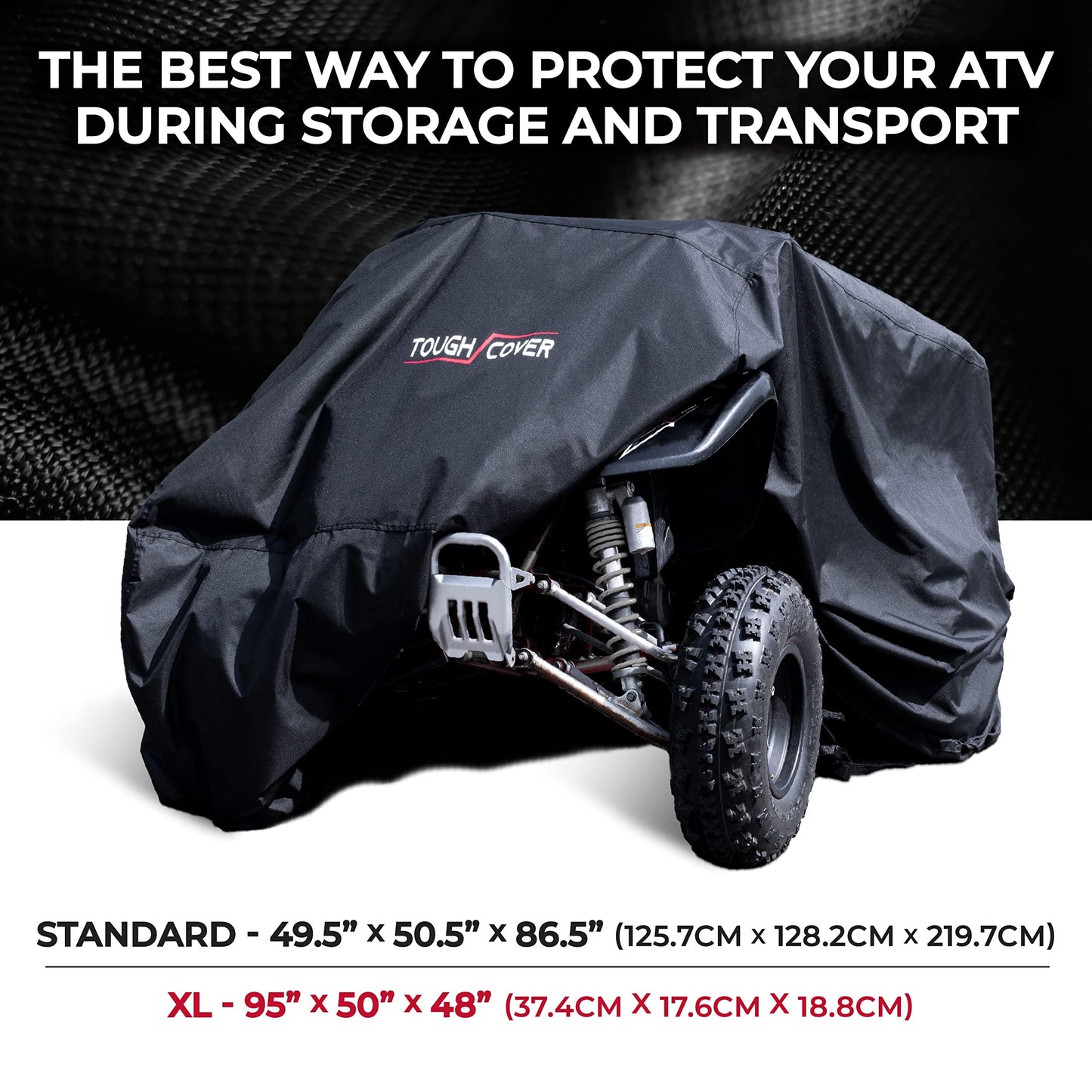 Tough Cover Basic Edition Atv Cover, Heavy Duty 210D Marine Grade Fabric, Quad Cover For Kawasaki, Honda, Polaris, Yamaha, And M